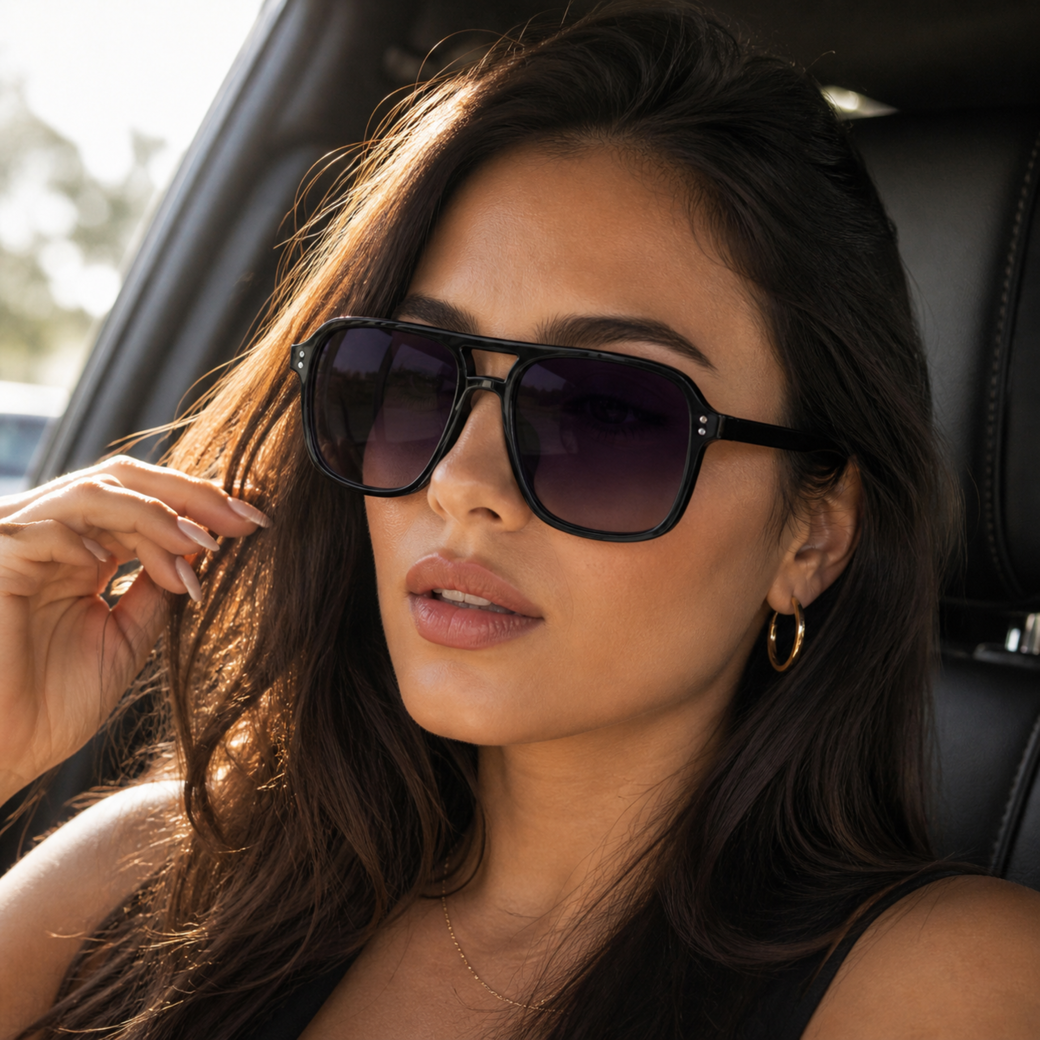 Nordspur | Brixton Double Bridge Square Frame Sunglasses