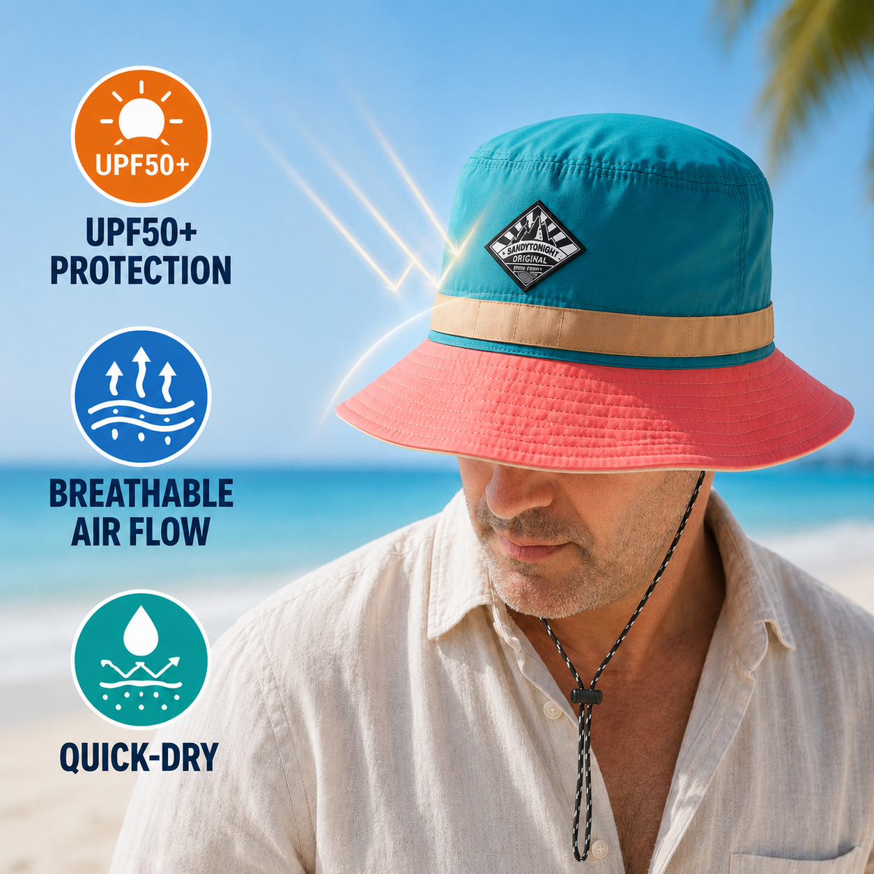 Nordspur | Brymble Colour-Block Bucket Hat With Chin Cord
