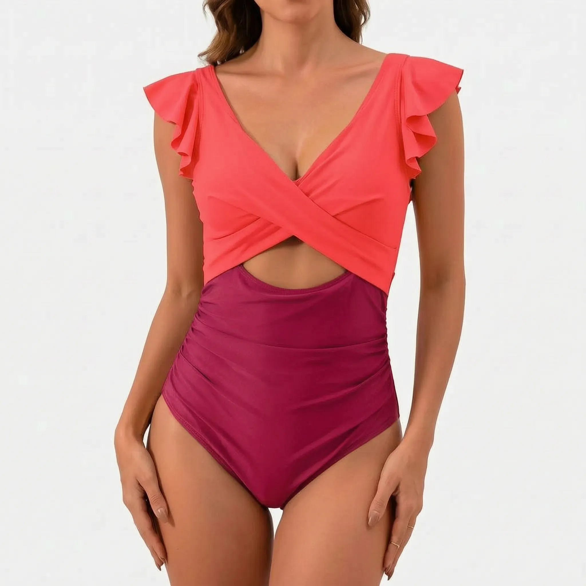 Nordspur | Calypsa Colour Block Cut Out One Piece Swimsuit
