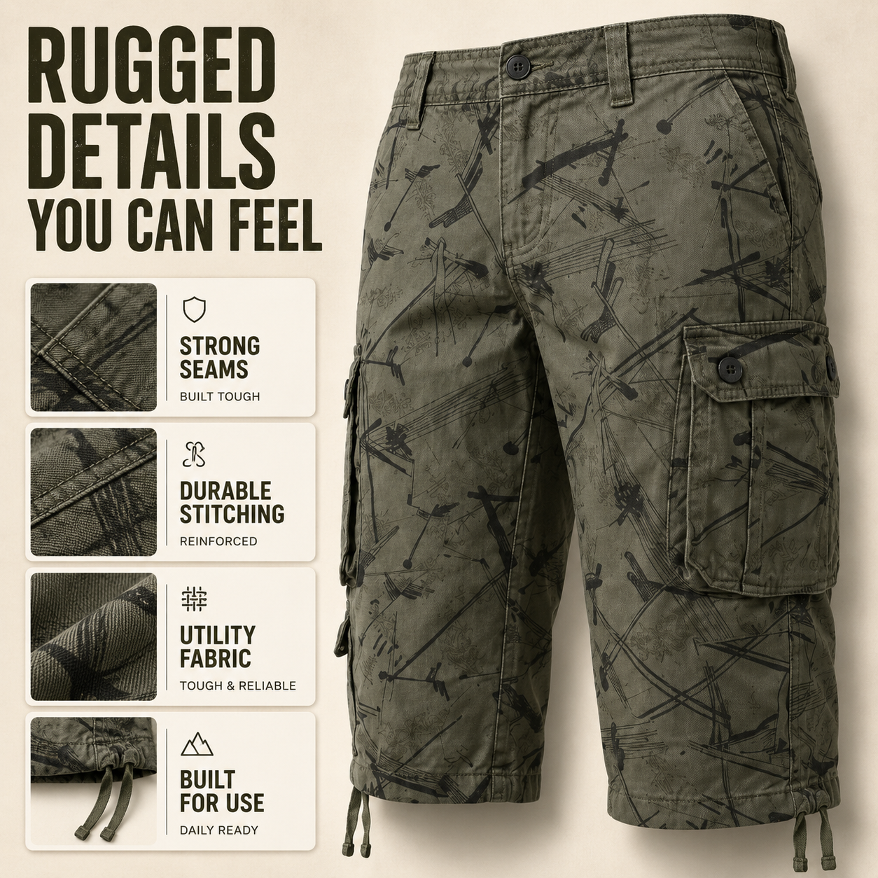 Nordspur | Camovant Men Tactical Cargo Shorts