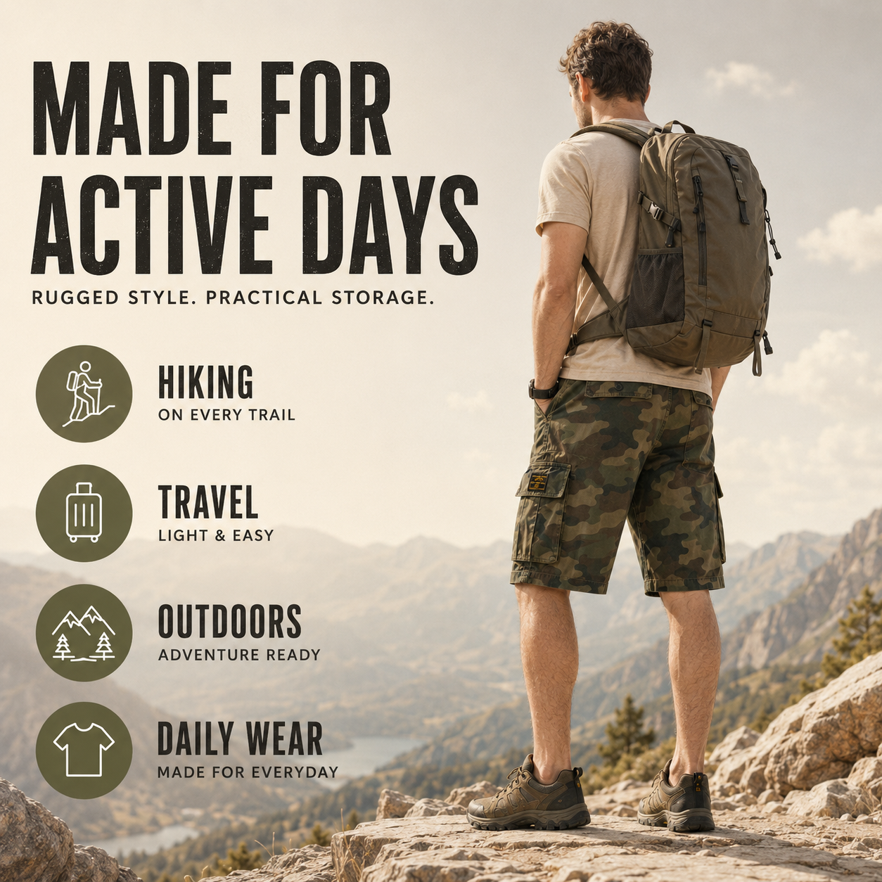 Nordspur | Camovant Men Tactical Cargo Shorts