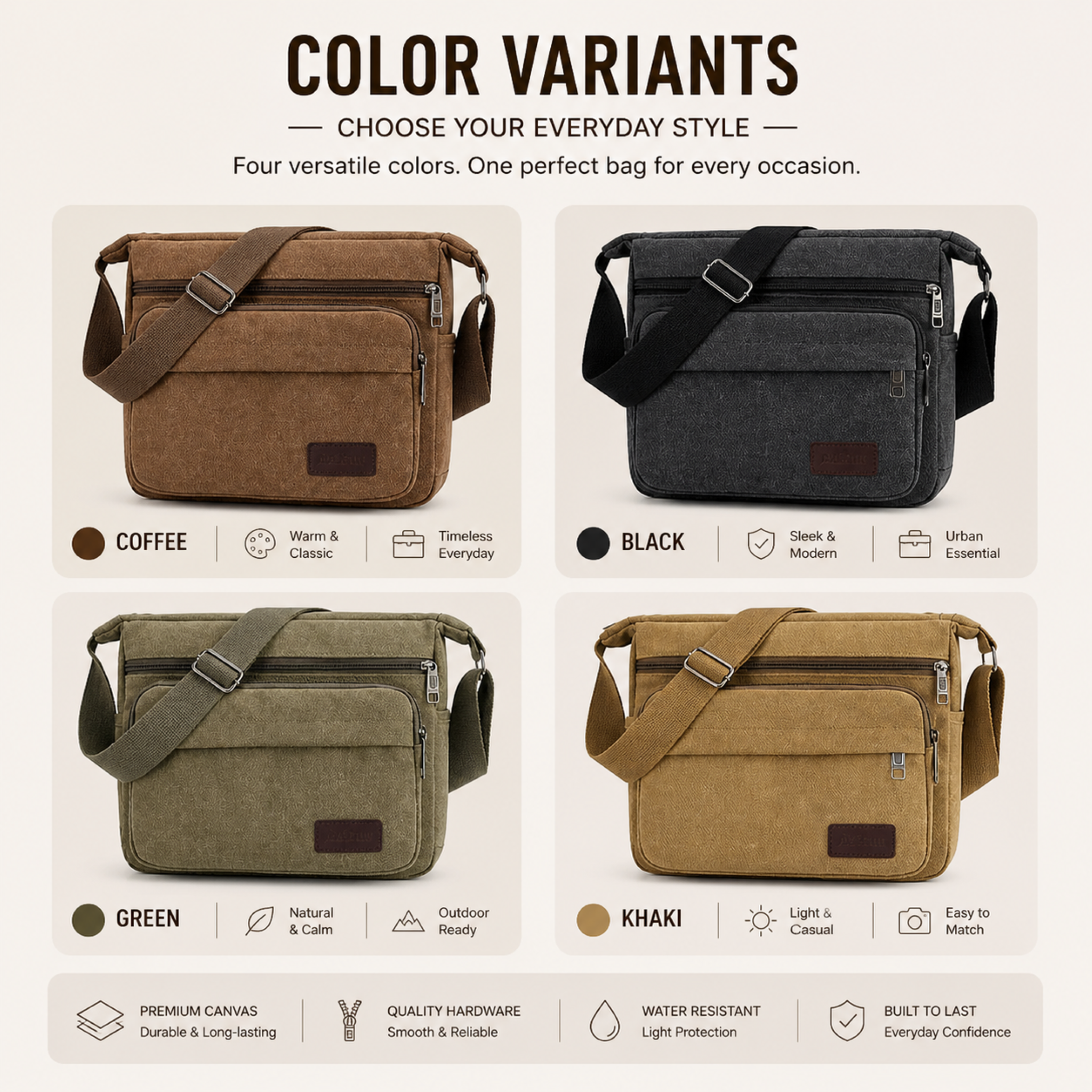 Nordspur | Canvas Crossbody Messenger Bag