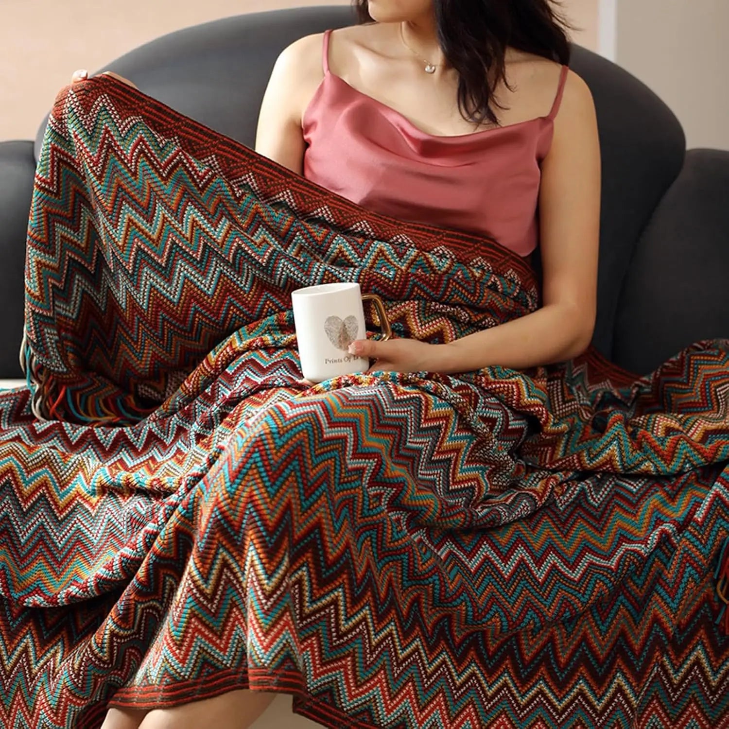 Nordspur | CasaVello Colorful Knit Throw Blanket