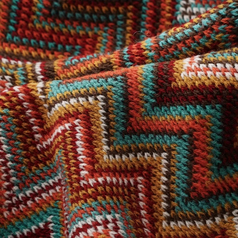 Nordspur | CasaVello Colorful Knit Throw Blanket