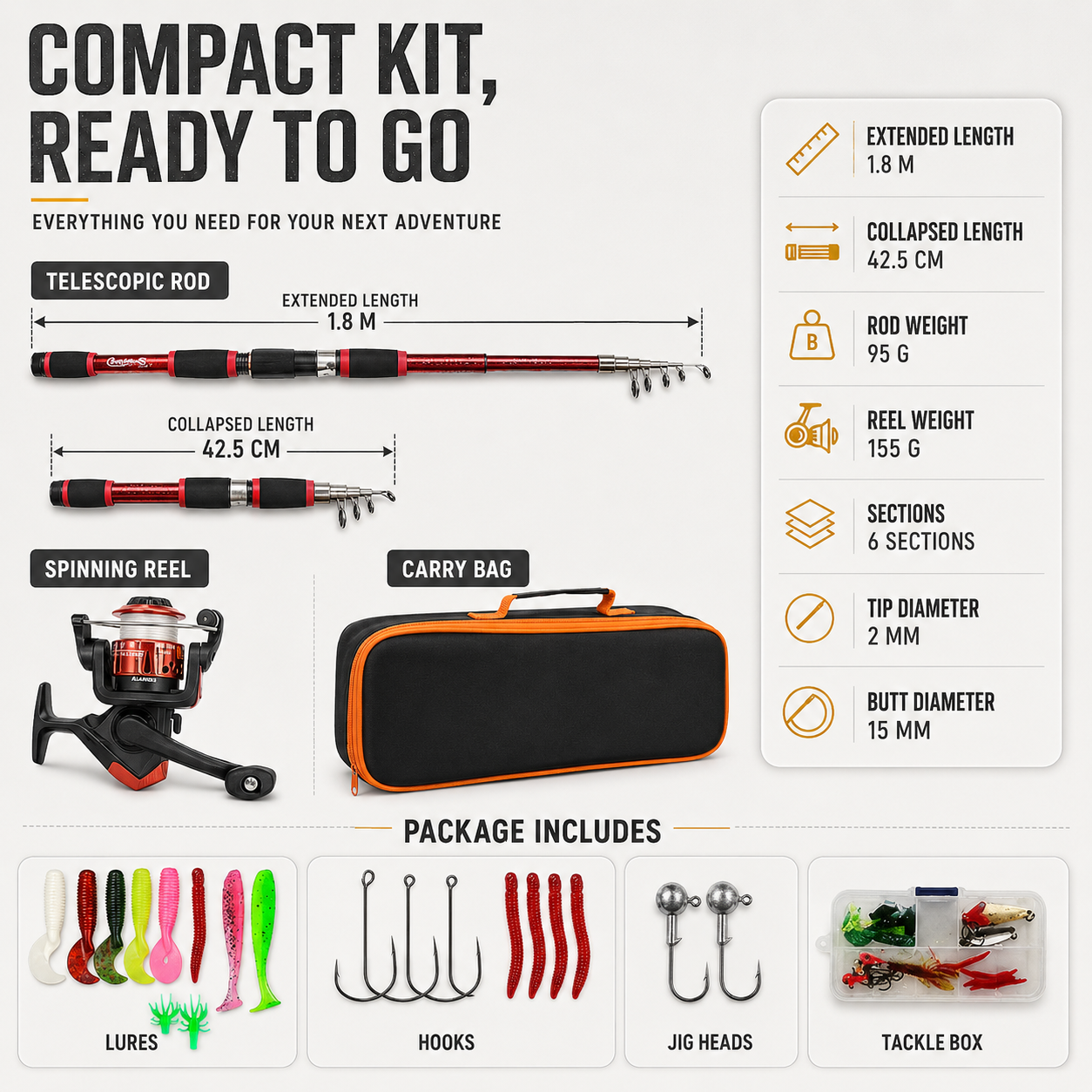 Nordspur | Castaway Telescopic Travel Fishing Rod Set