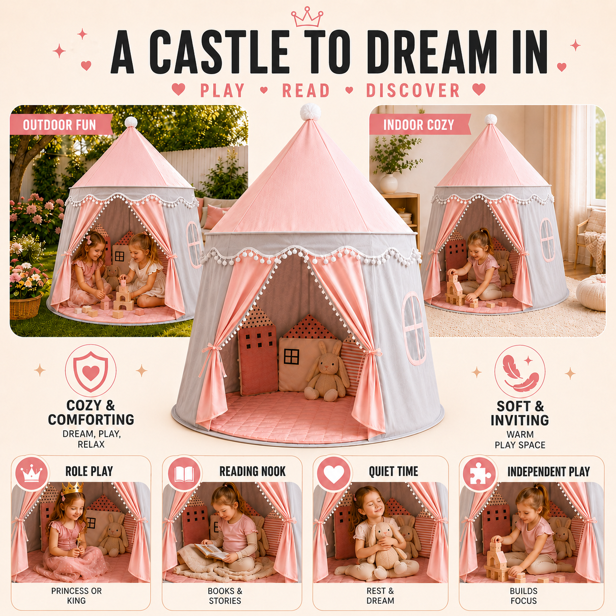 Nordspur | CastleNook Foldable Children Play Tent