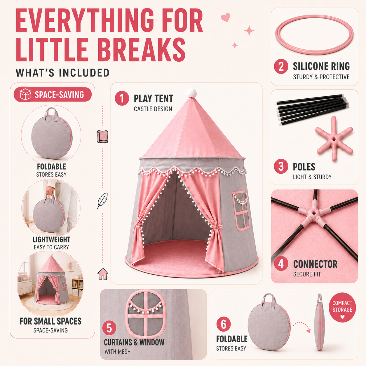 Nordspur | CastleNook Foldable Children Play Tent