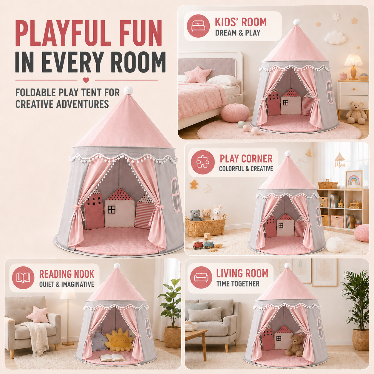 Nordspur | CastleNook Foldable Children Play Tent