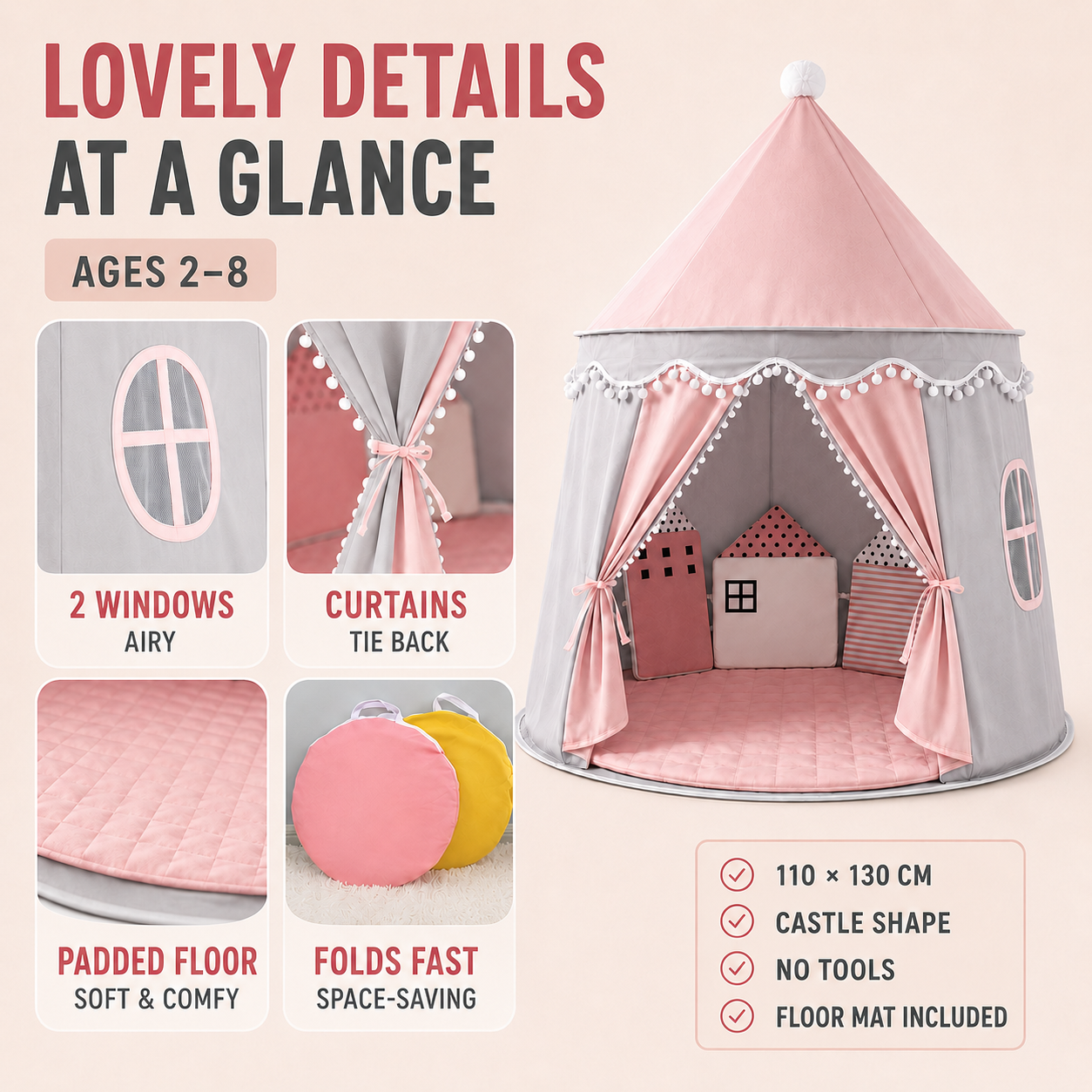 Nordspur | CastleNook Foldable Children Play Tent