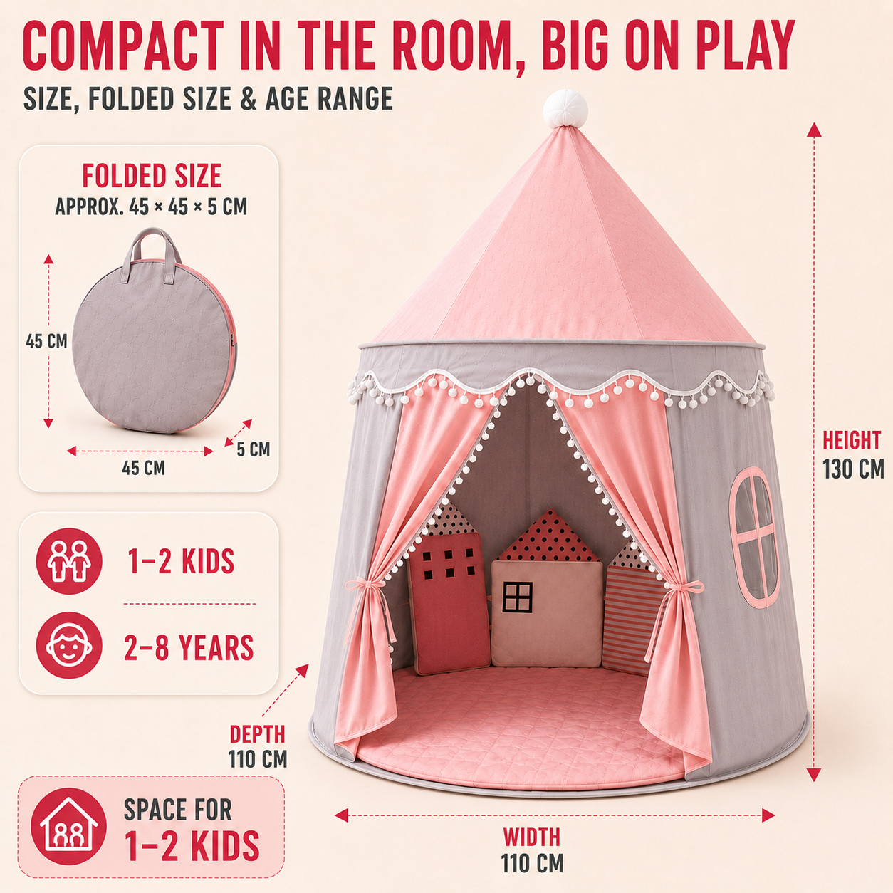 Nordspur | CastleNook Foldable Children Play Tent
