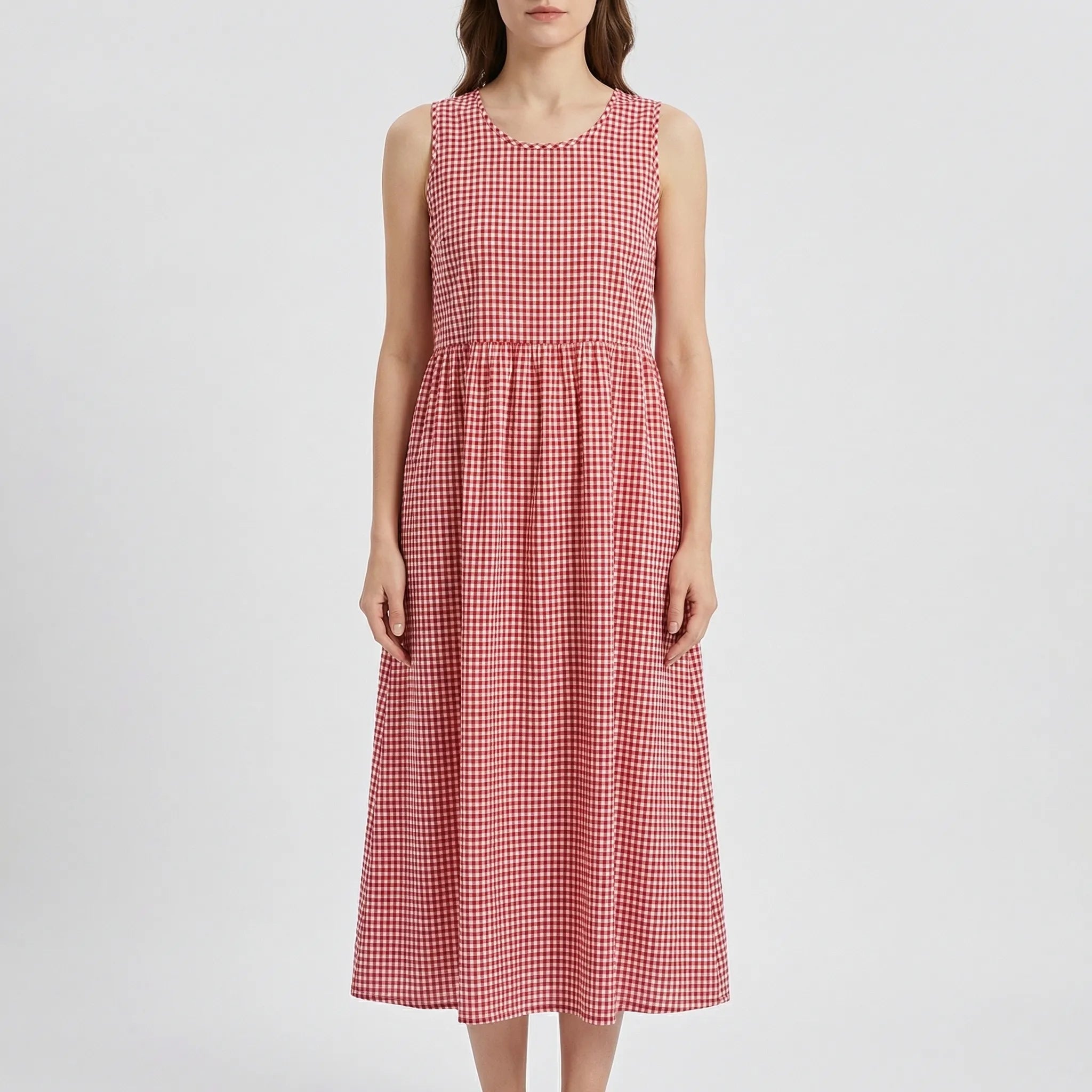 Nordspur | Chequlyn Sleeveless Checked Midi Sundress