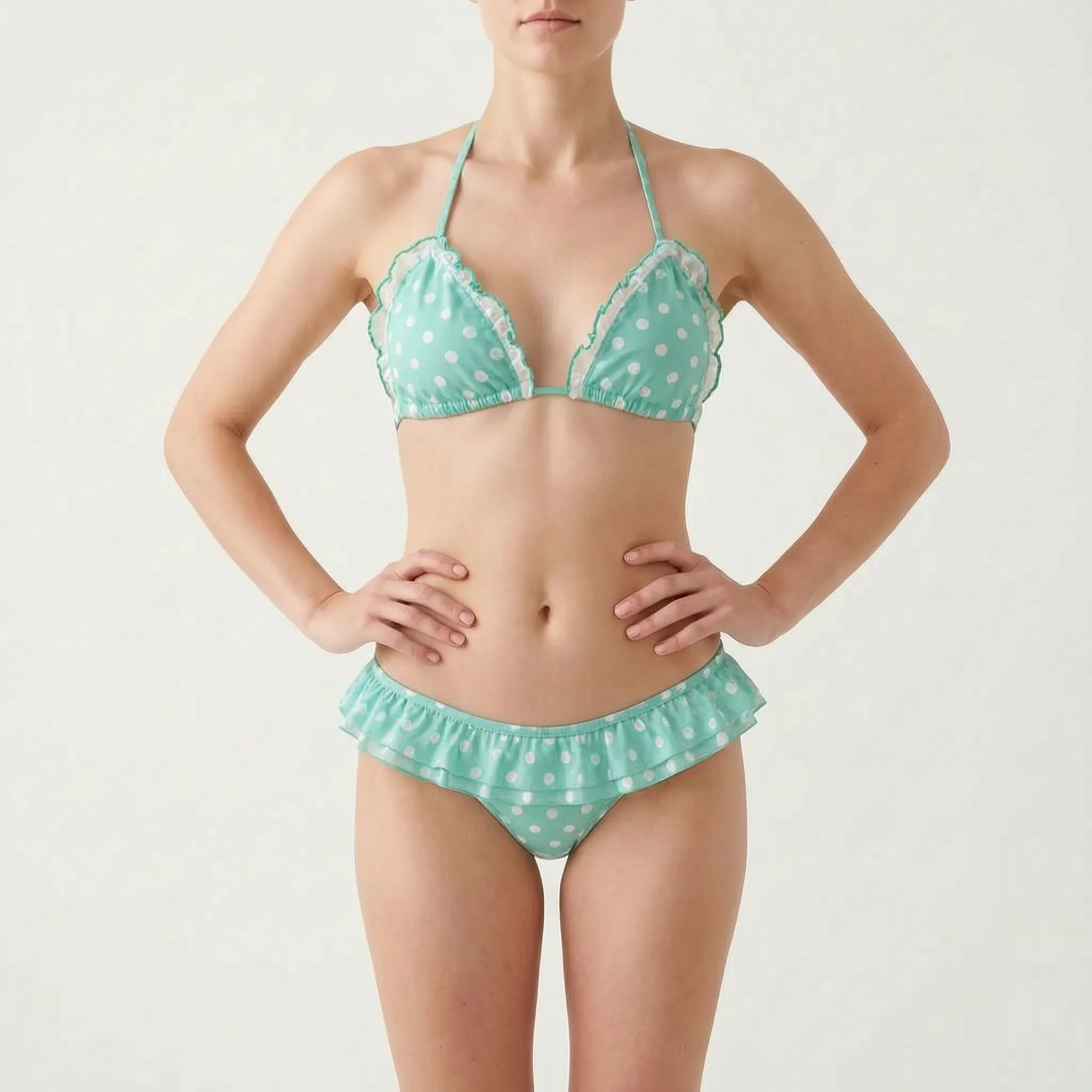 Nordspur | CherryGleam Ruffled Halter Bikini Set