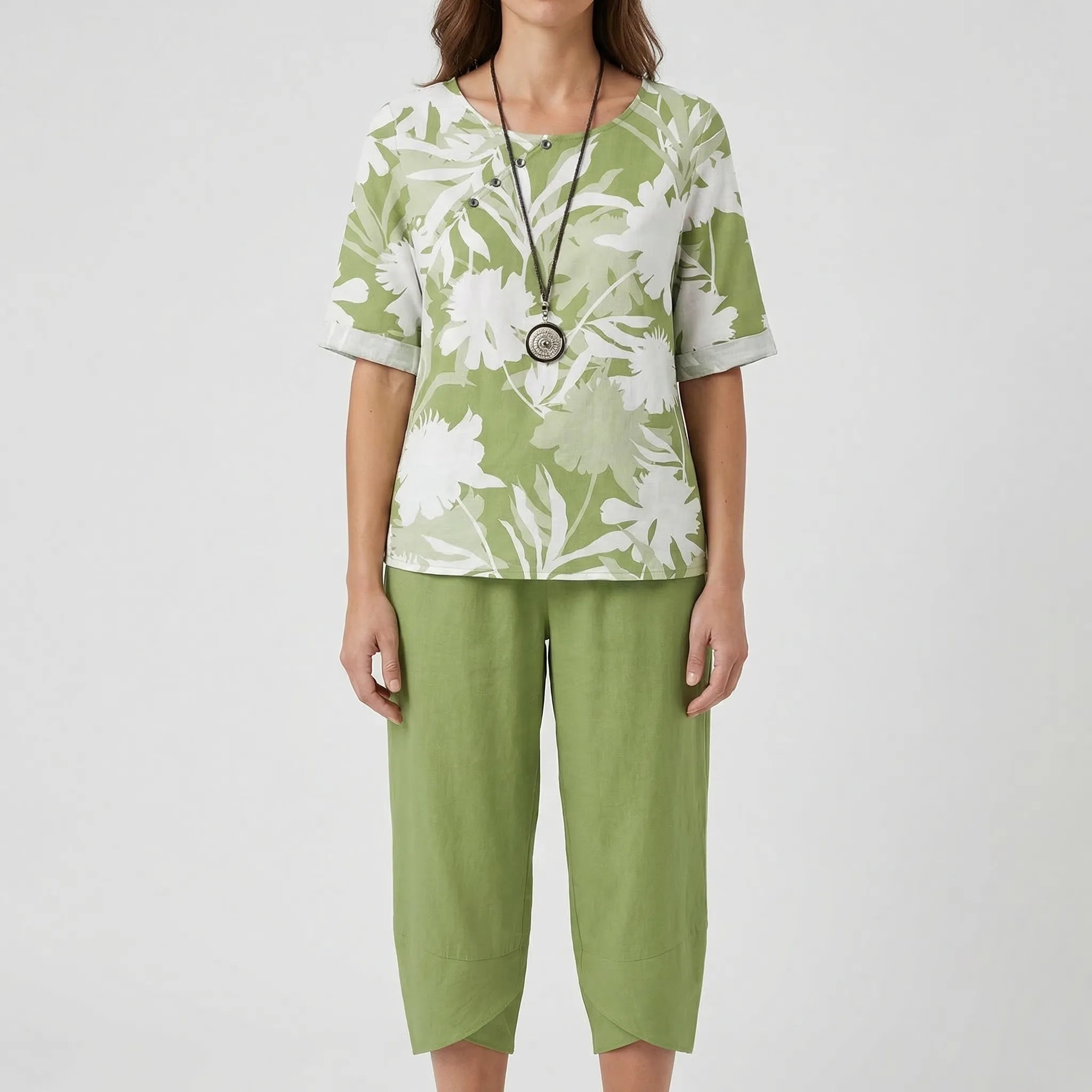 Nordspur | Cloverlyn Printed Short-Sleeve Top And Trouser Set