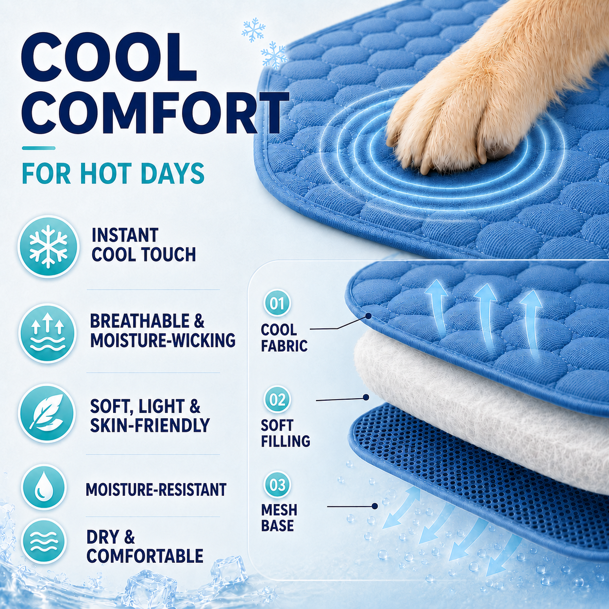 Nordspur | Coolpaw Breathable Self-Cooling Pet Sleeping Mat