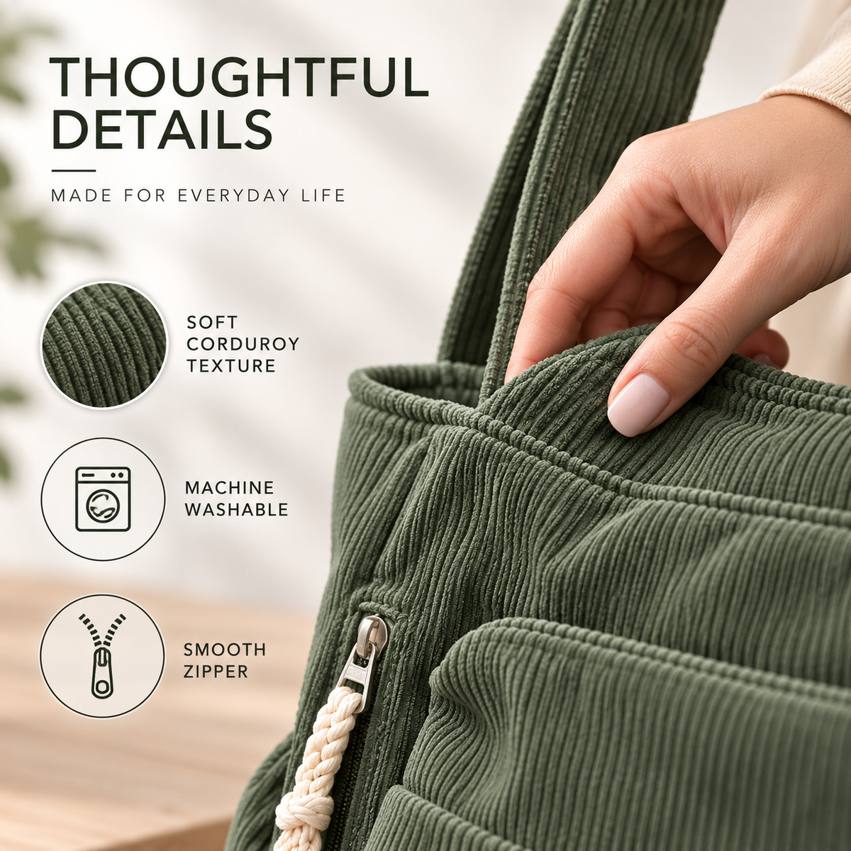 Nordspur | Cordura Multi-Pocket Corduroy Shoulder Tote