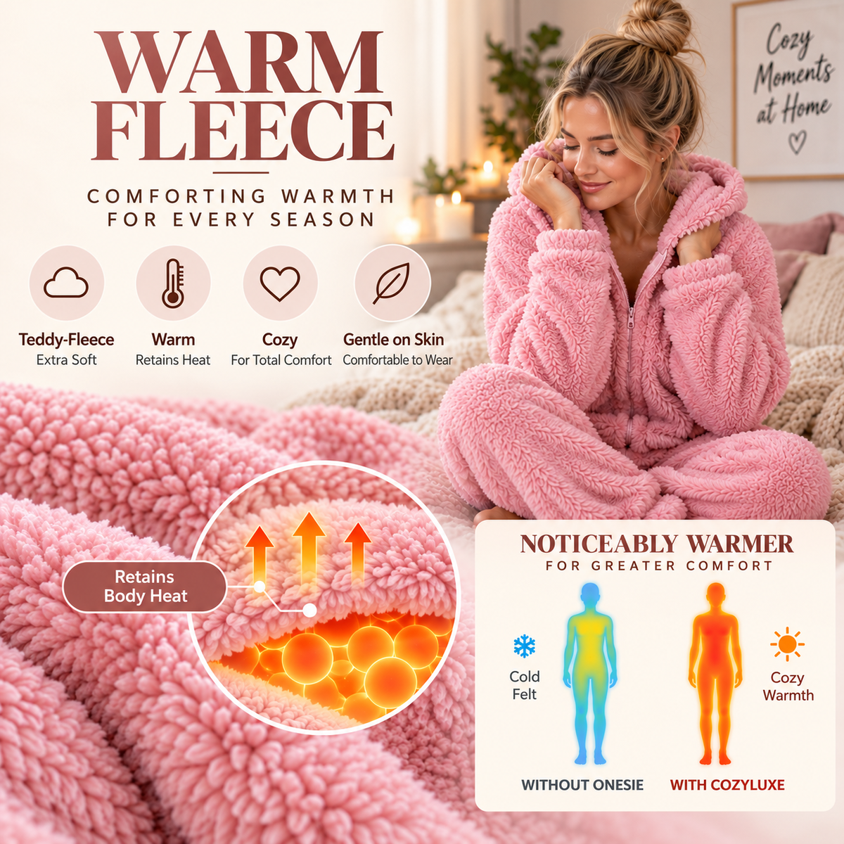 Nordspur | CozyLuxe Onesie Women's Fleece Jumpsuit with Zip