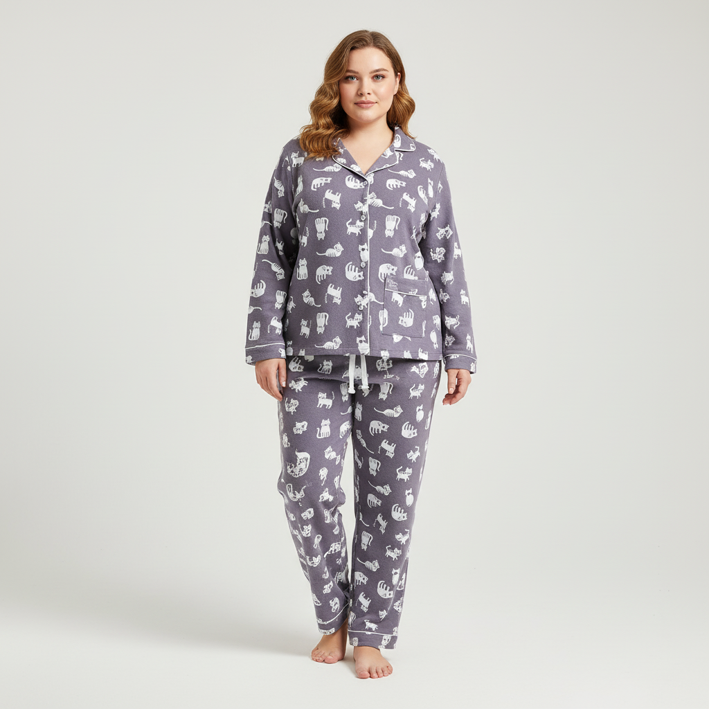 Nordspur | Cozyvera Full Length Button Pajama Set