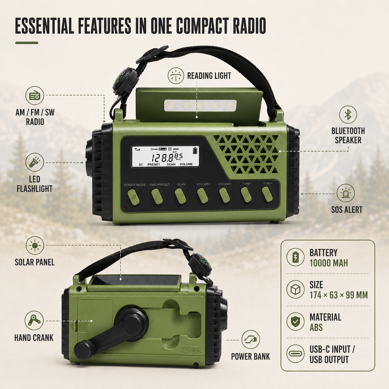 Nordspur | Crankonix Hand Crank Emergency Radio