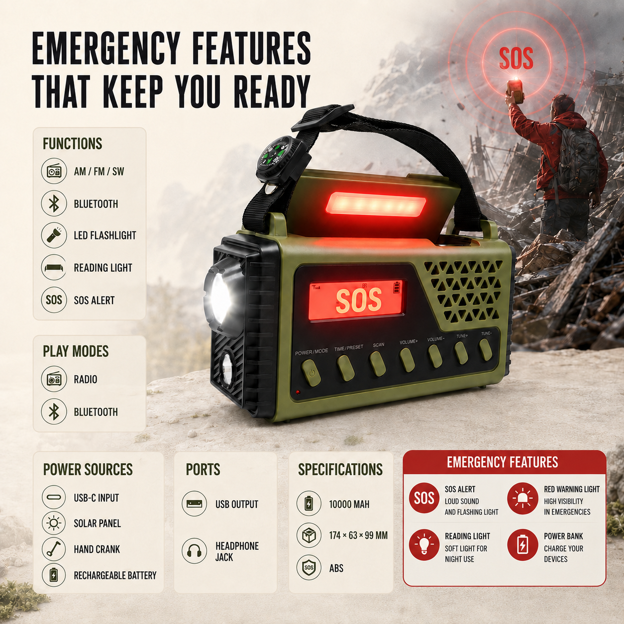 Nordspur | Crankonix Hand Crank Emergency Radio