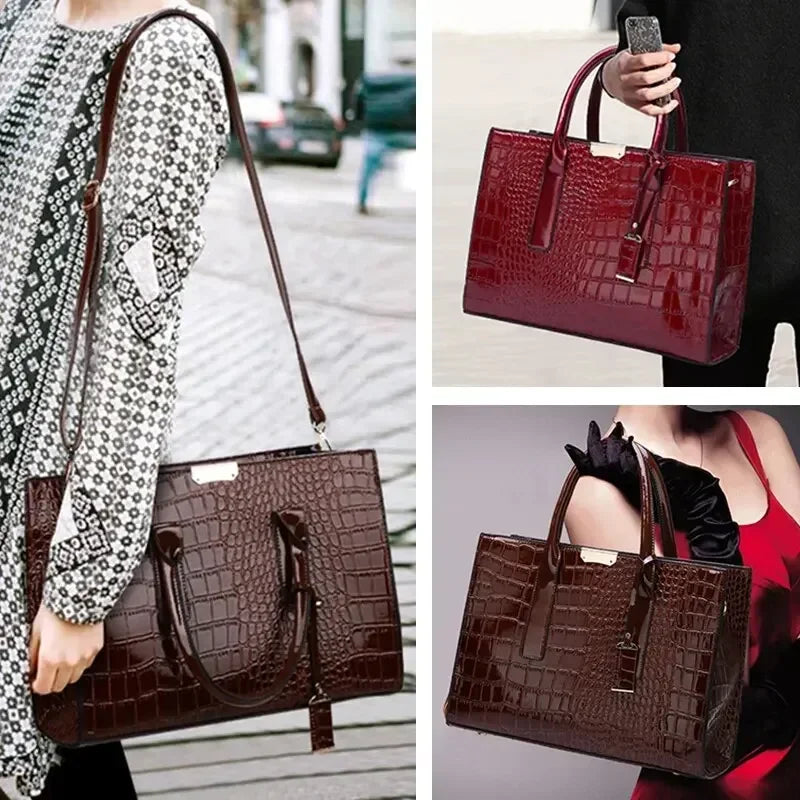 Nordspur | Crocovelle Structured Tote With Crocodile-Embossed Finish