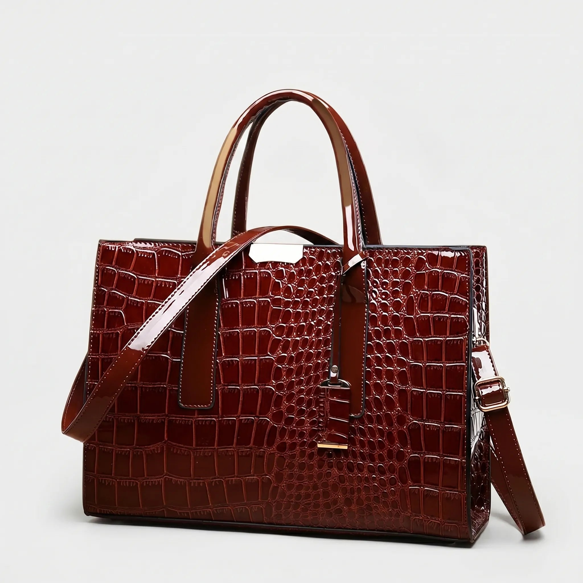 Nordspur | Crocovelle Structured Tote With Crocodile-Embossed Finish