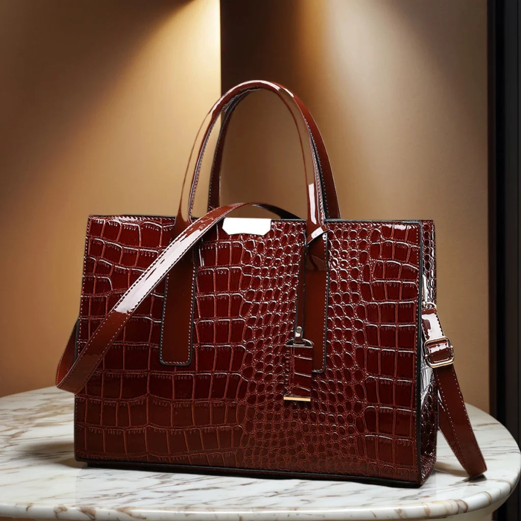 Nordspur | Crocovelle Structured Tote With Crocodile-Embossed Finish