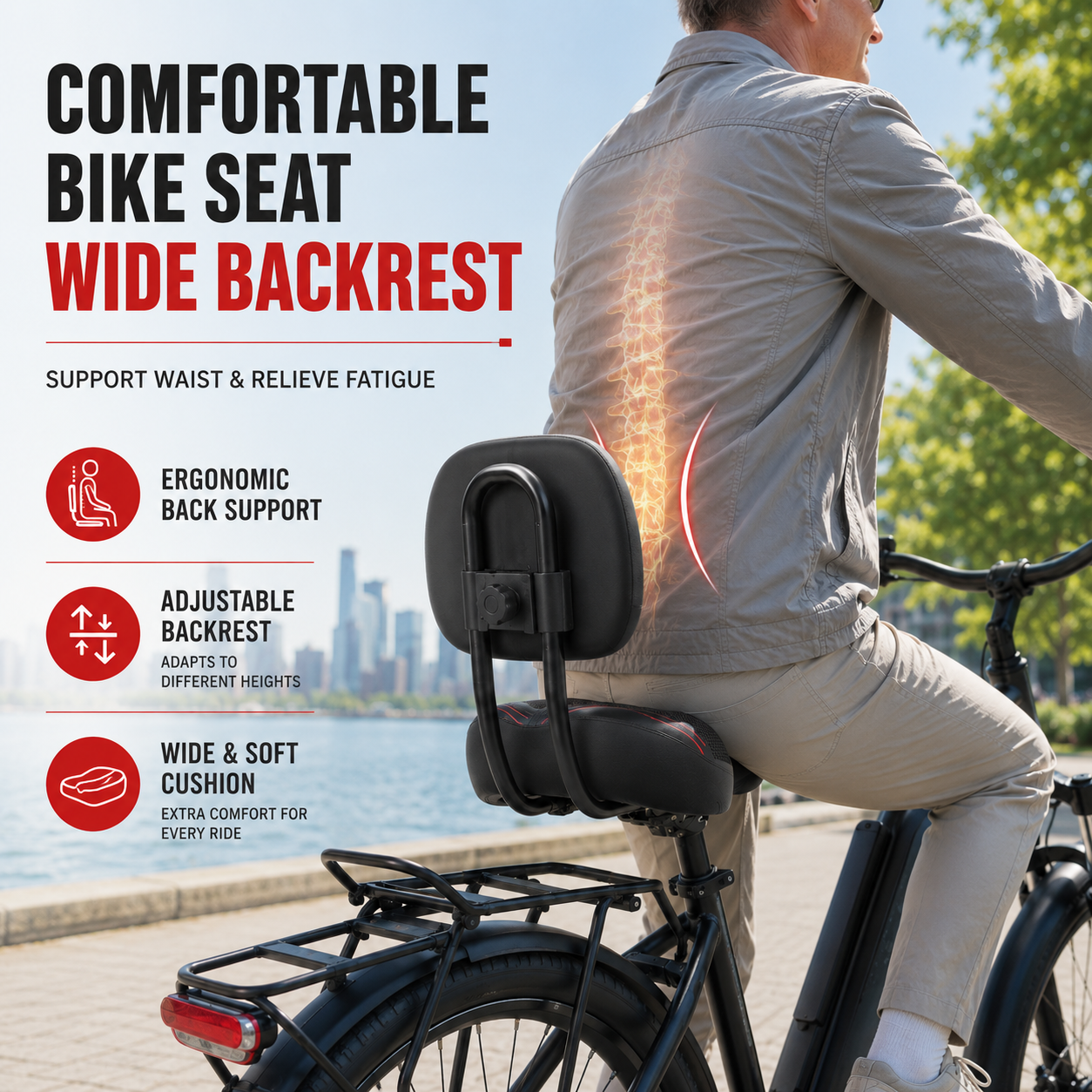 Nordspur | Cushora Oversized Passenger Bicycle Saddle