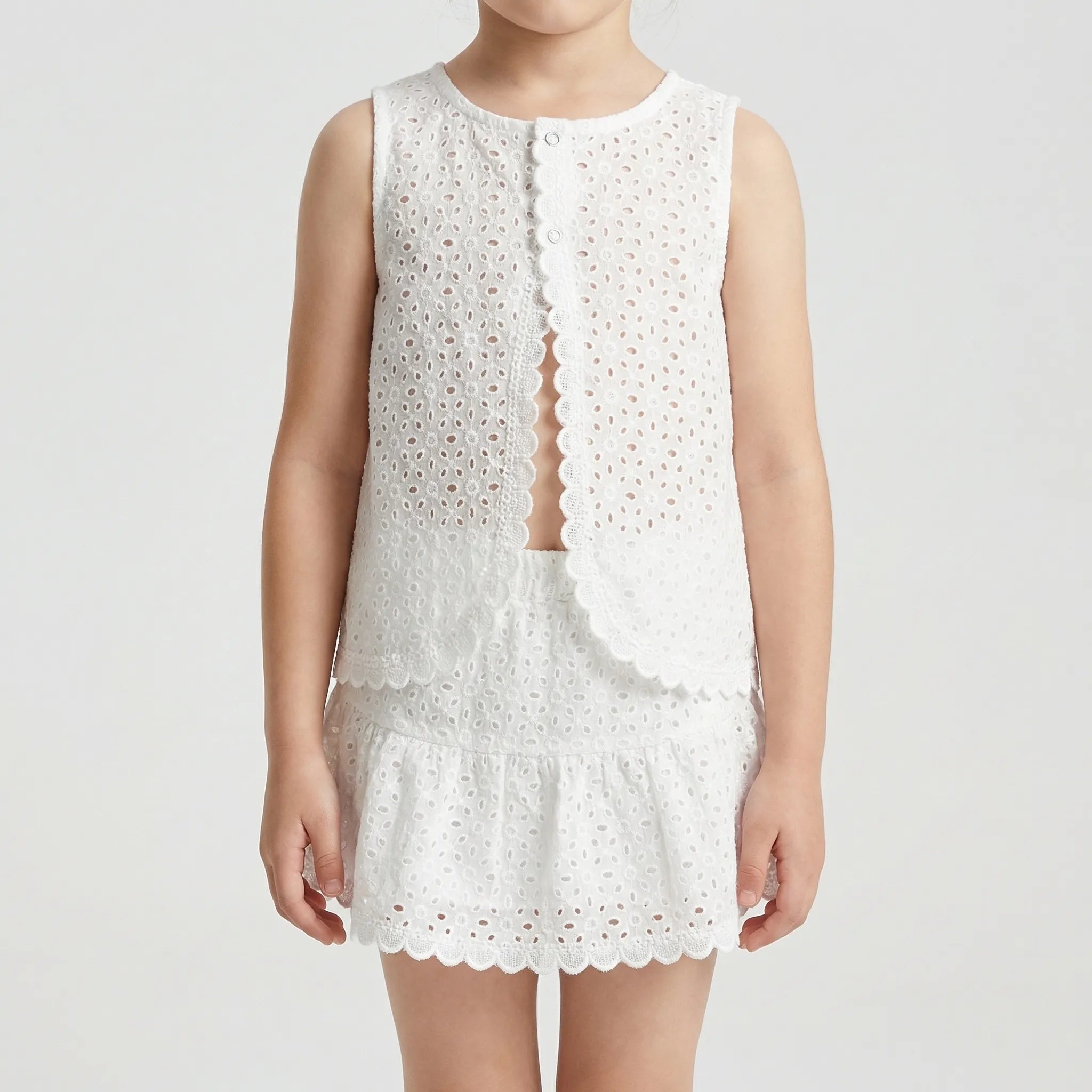 Nordspur | Daisella Sleeveless Hollow Lace Two-Piece Set