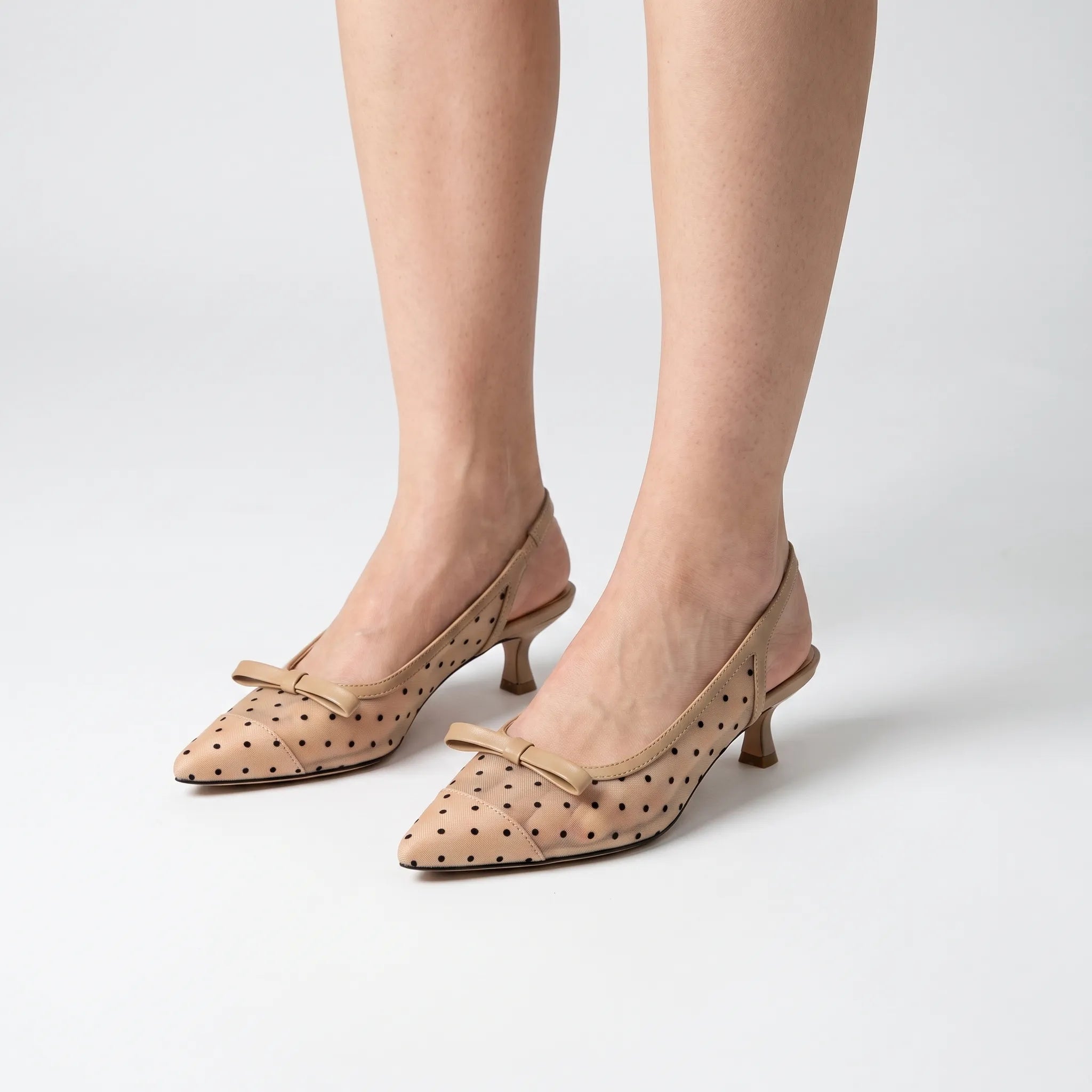 Nordspur | Dotella Pointed Toe Low Heel Slingbacks