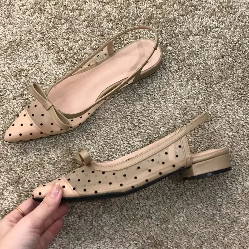 Nordspur | Dotella Pointed Toe Low Heel Slingbacks