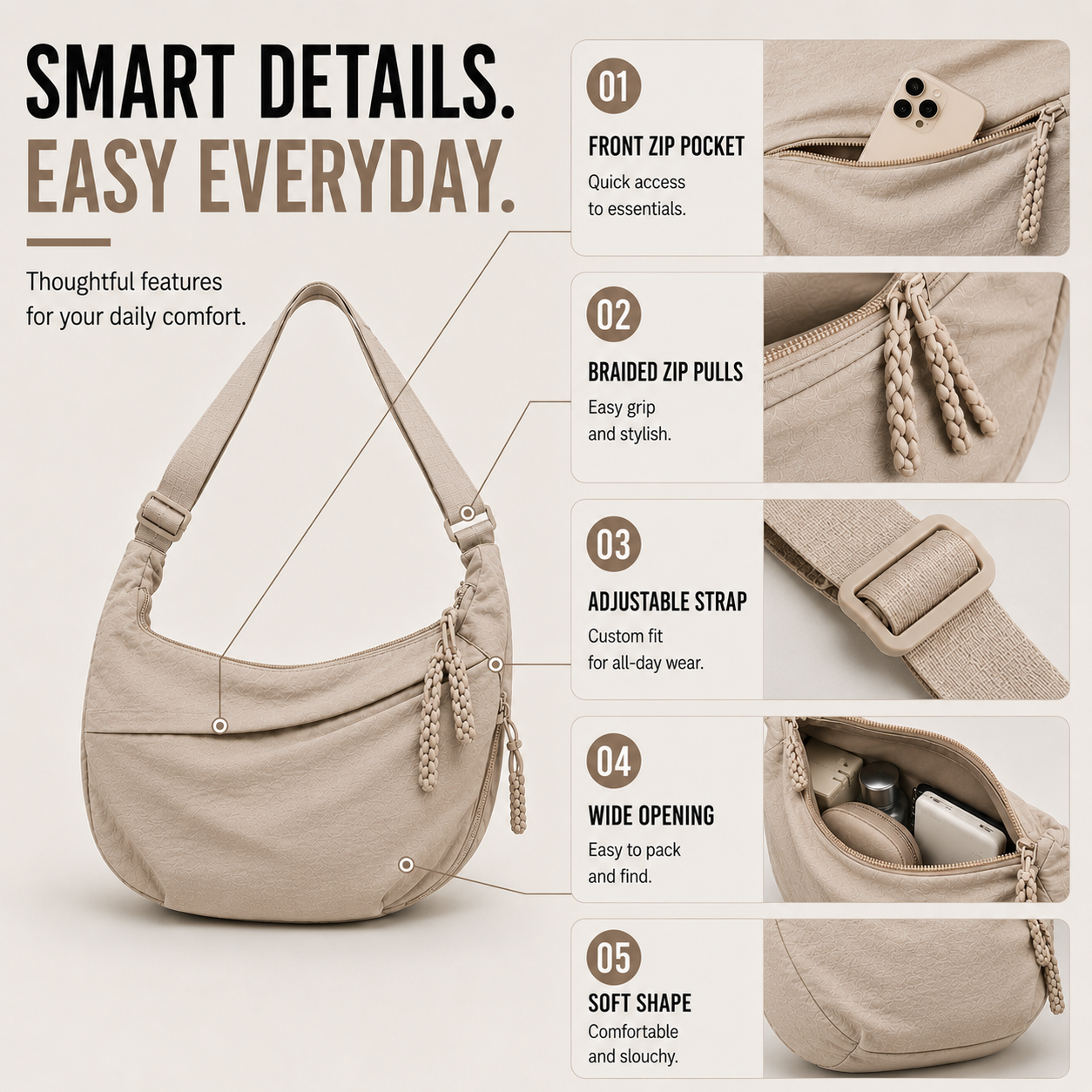 Nordspur | Dumplia Large-Capacity Slouchy Crossbody Bag