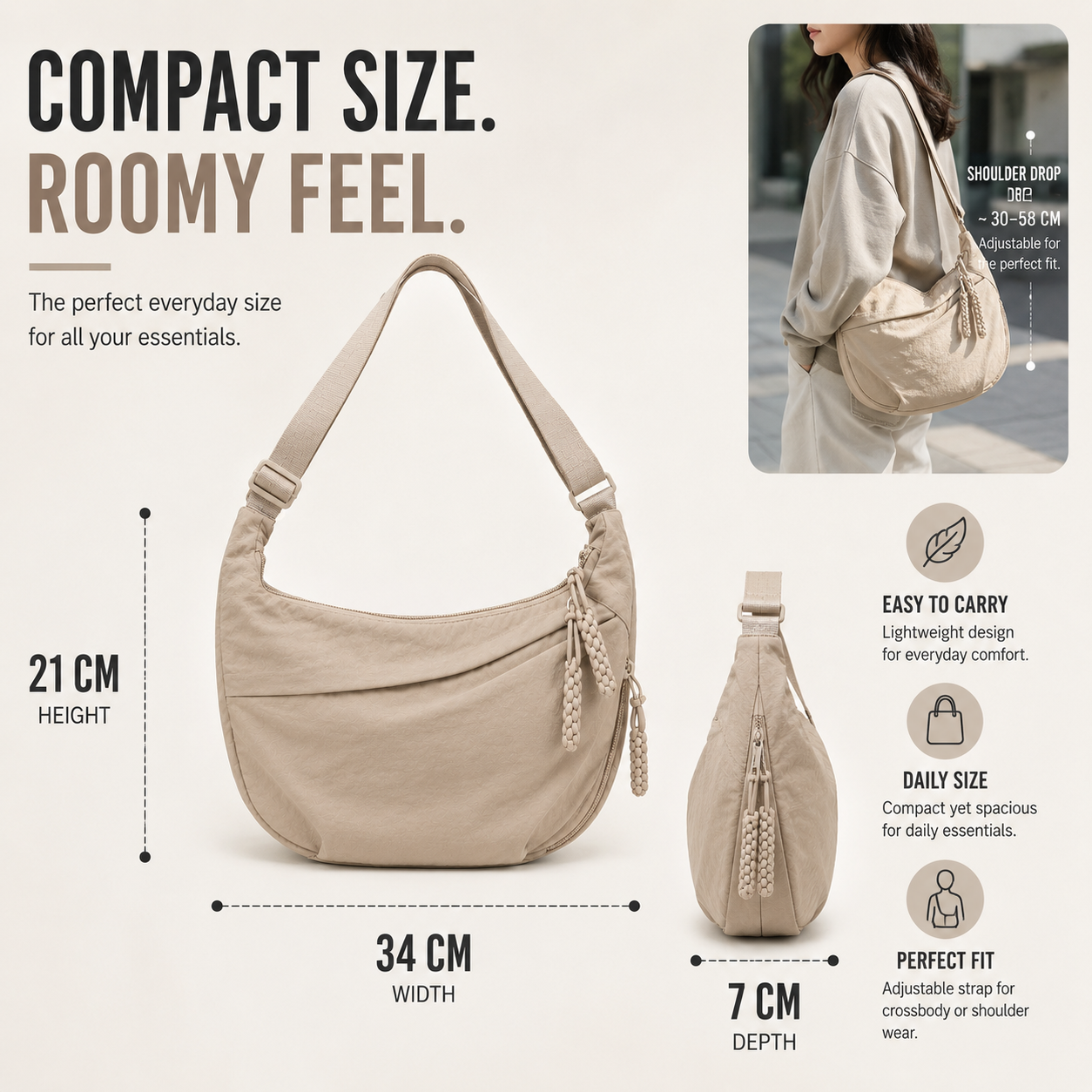 Nordspur | Dumplia Large-Capacity Slouchy Crossbody Bag