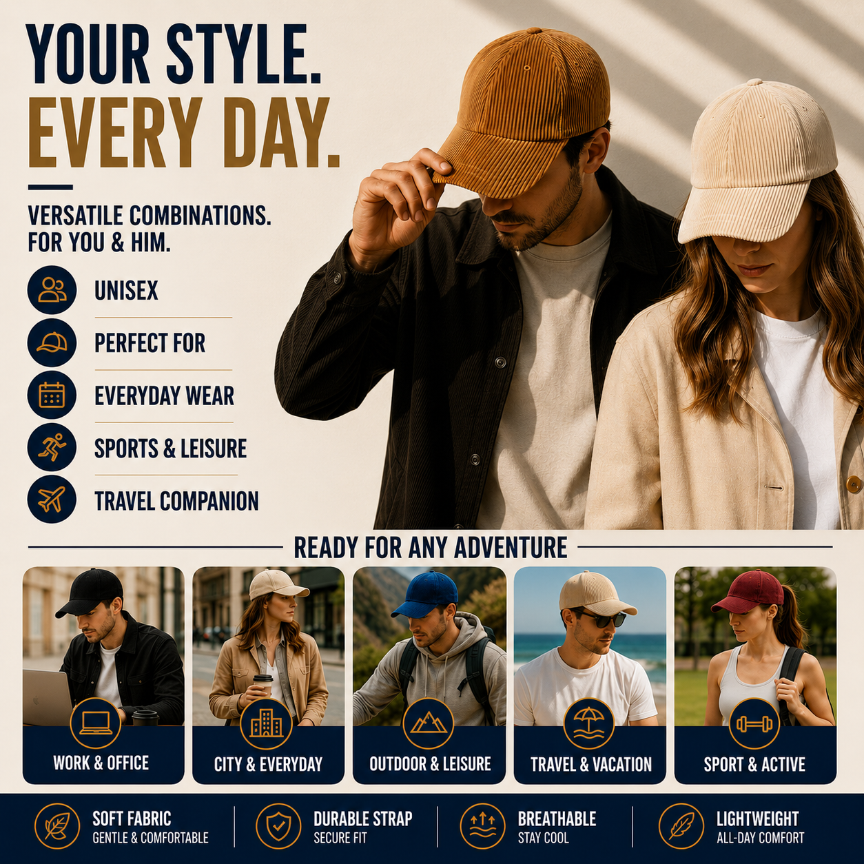 Nordspur | Duxton Curved Brim Corduroy Baseball Cap