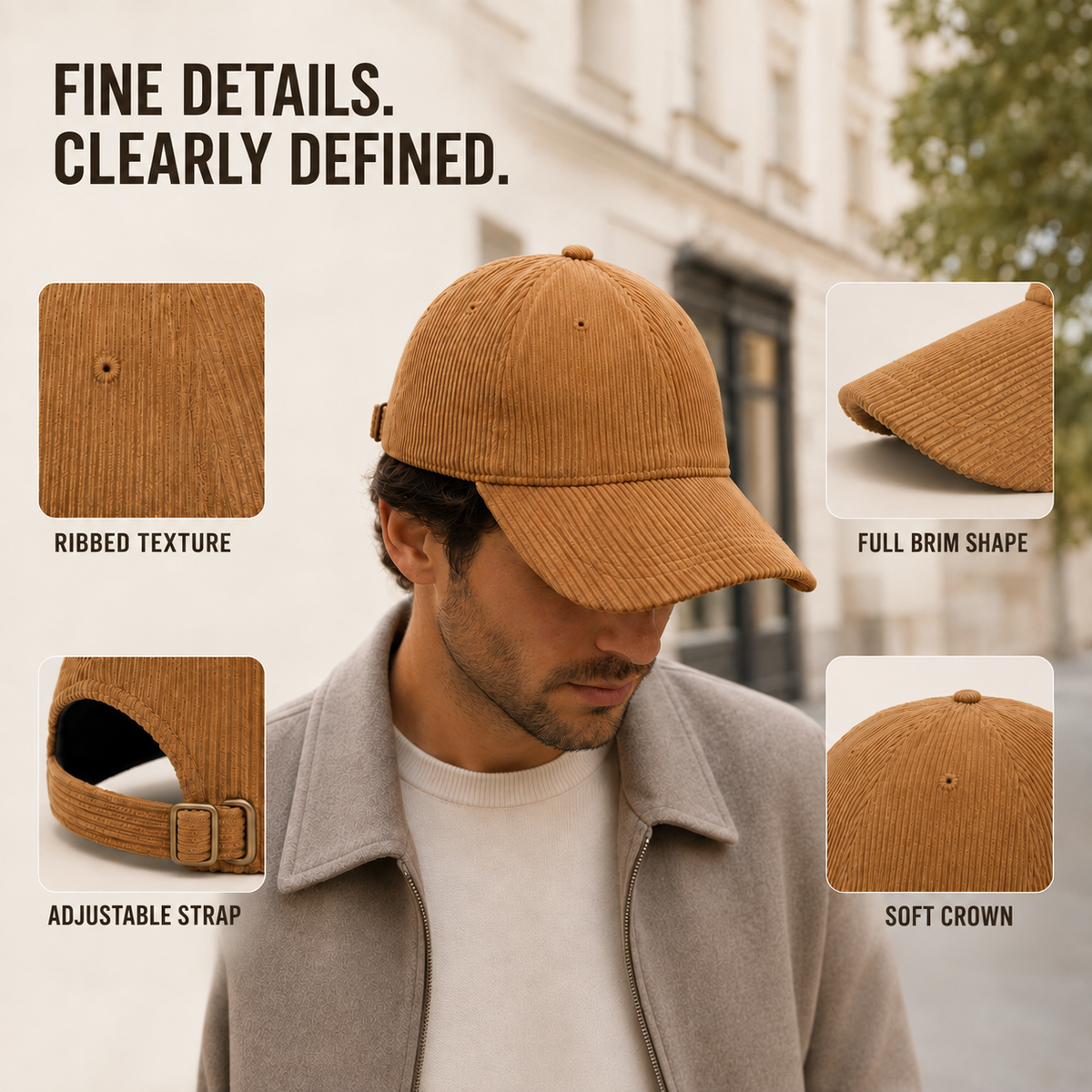 Nordspur | Duxton Curved Brim Corduroy Baseball Cap