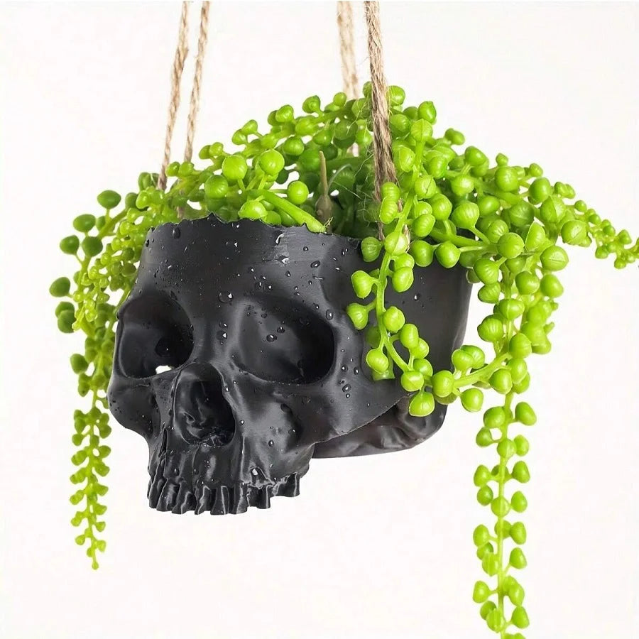 Nordspur | Ebonform Black Skull Hanging Planter