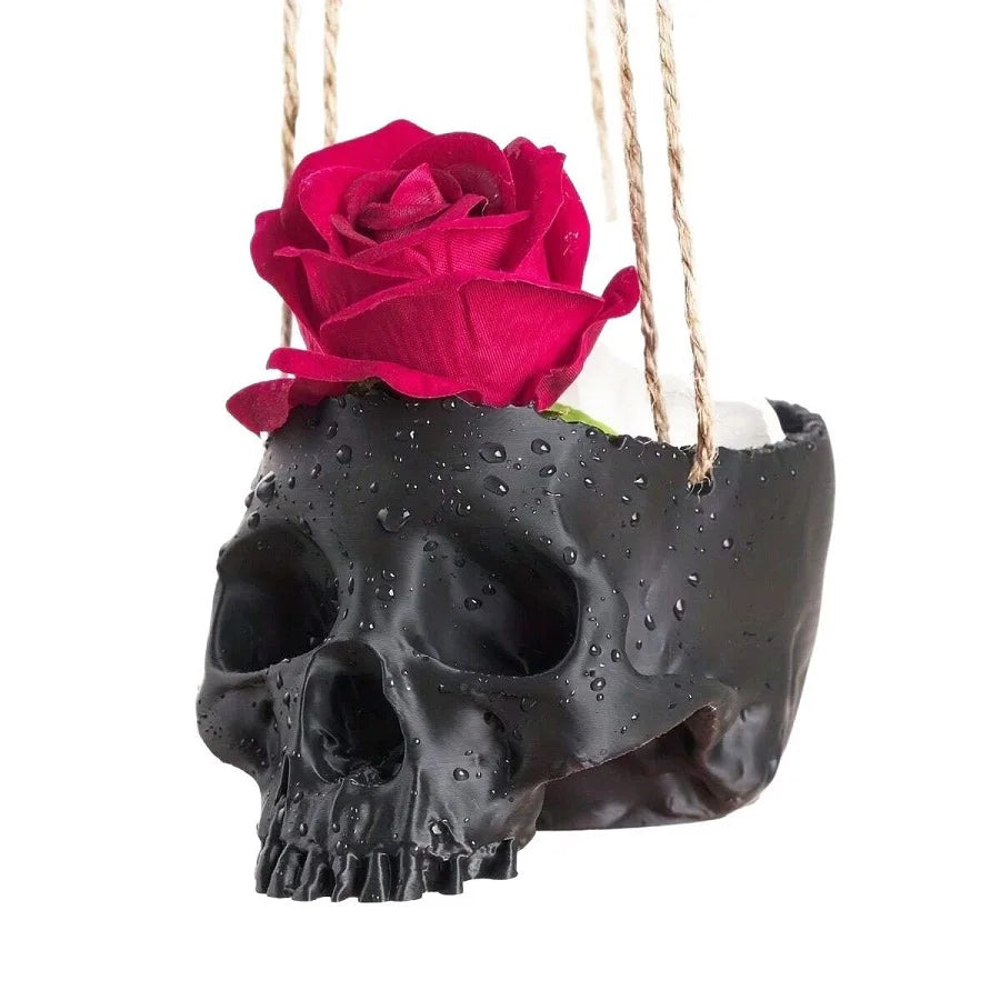 Nordspur | Ebonform Black Skull Hanging Planter