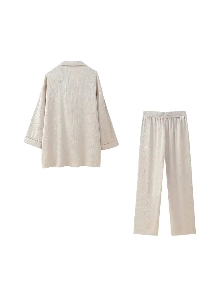 Nordspur | Elyndra Double-Breasted Blazer And Wide-Leg Trouser Set