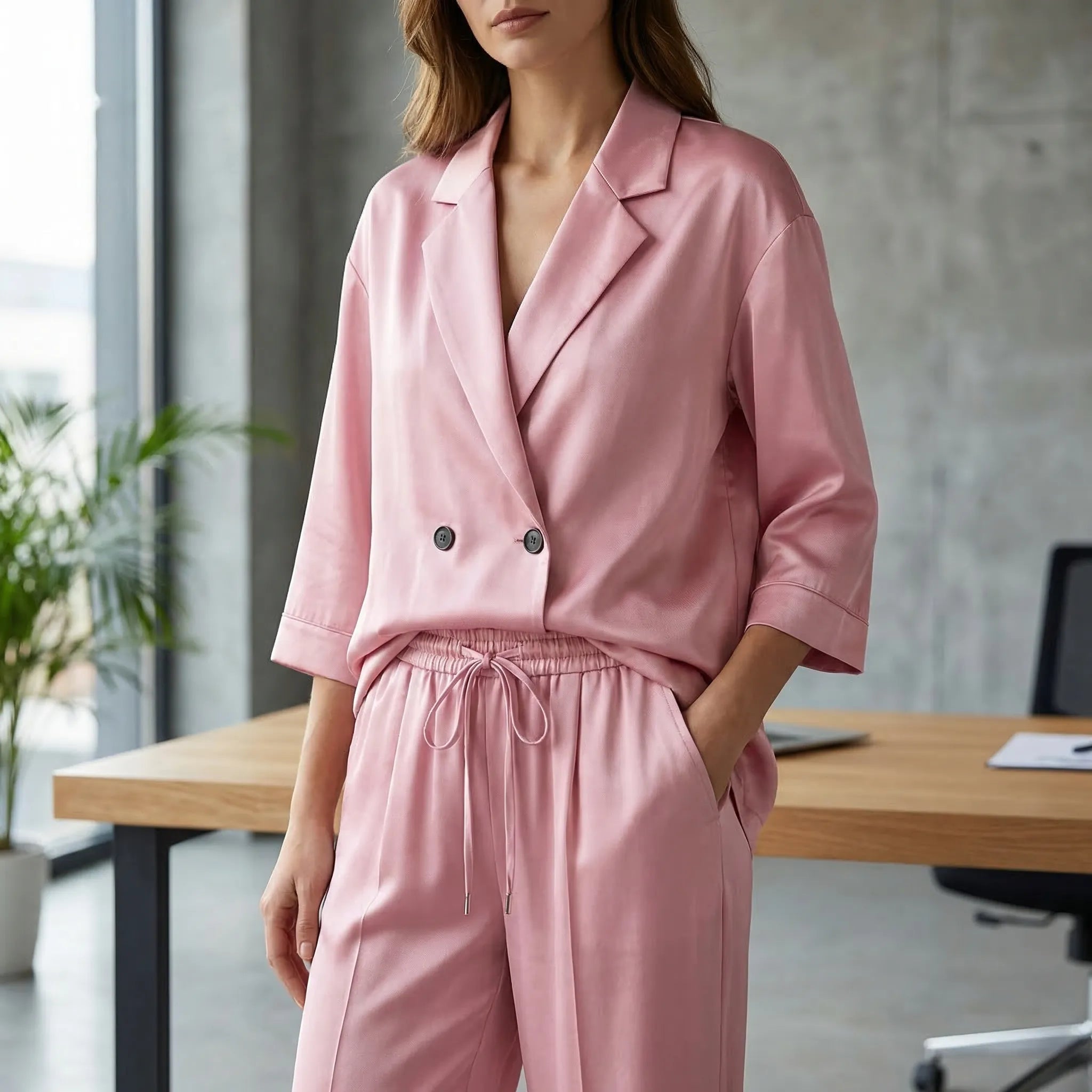 Nordspur | Elyndra Double-Breasted Blazer And Wide-Leg Trouser Set