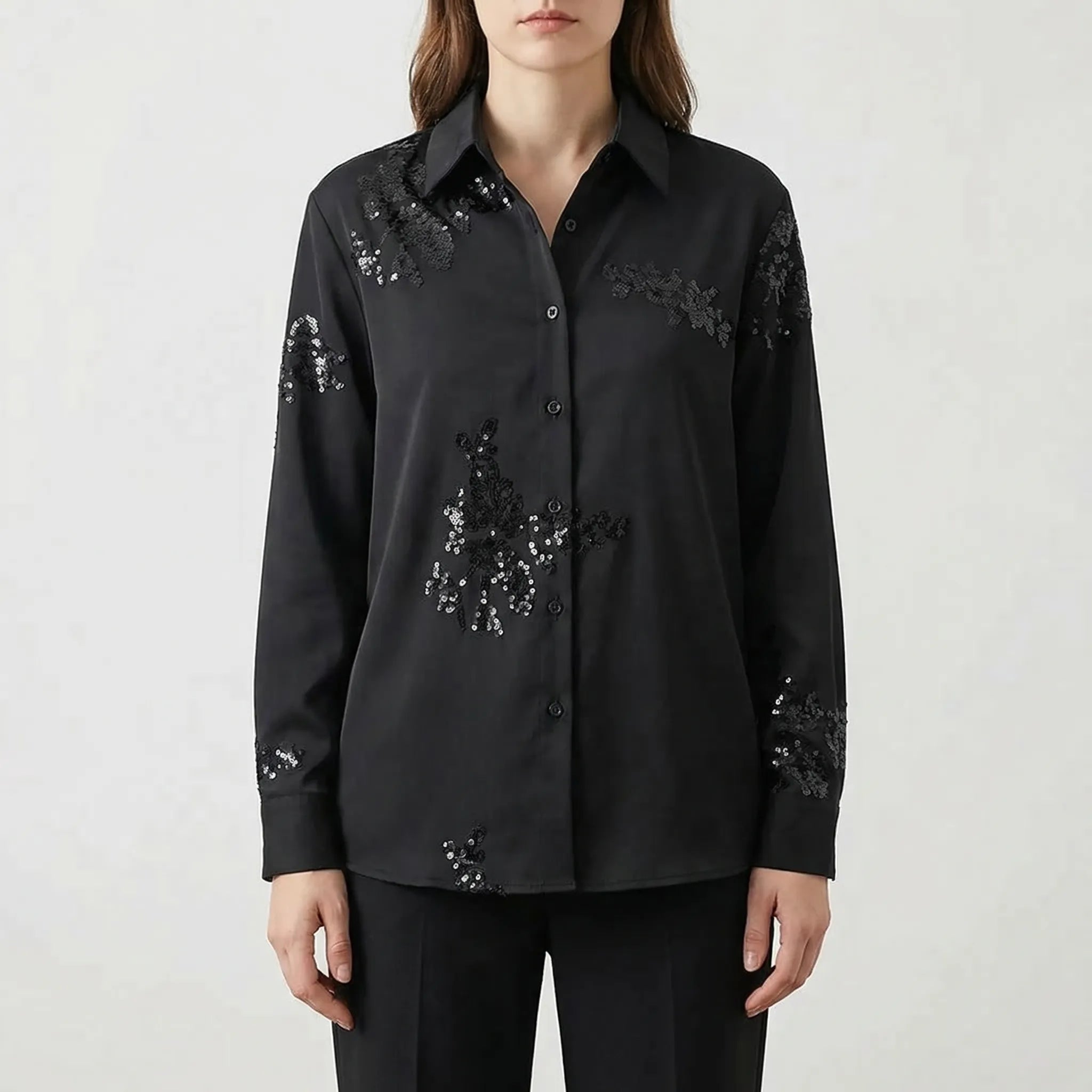 Nordspur | Embrixe Embroidered Sequin Shirt And Trouser Set