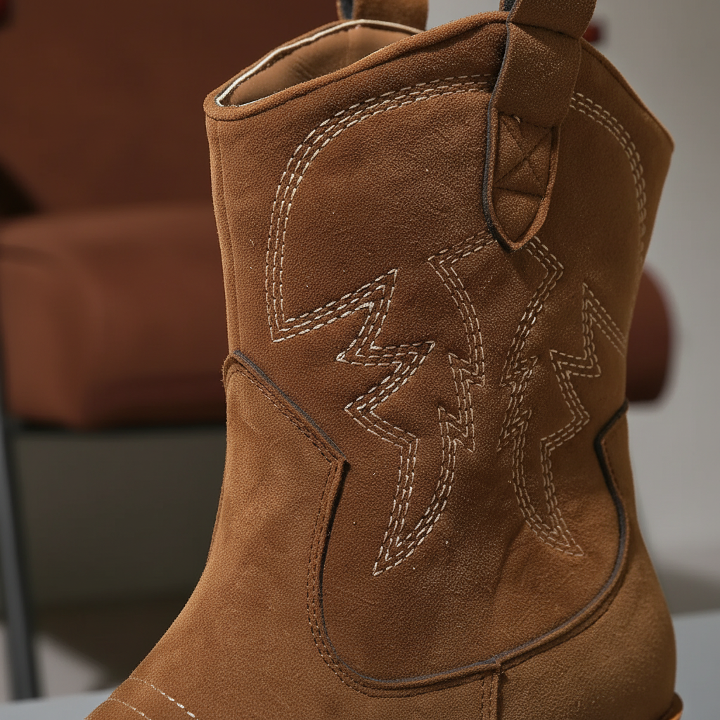 Nordspur | Embroidered Suede Ankle Boots