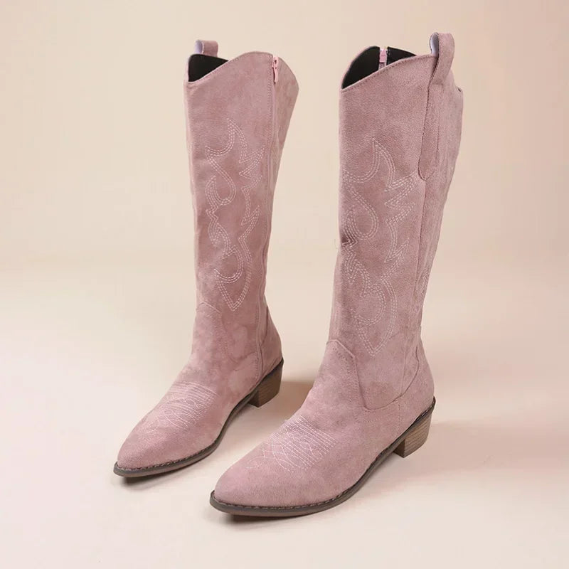 Nordspur | Embroidered Western Knee Boots