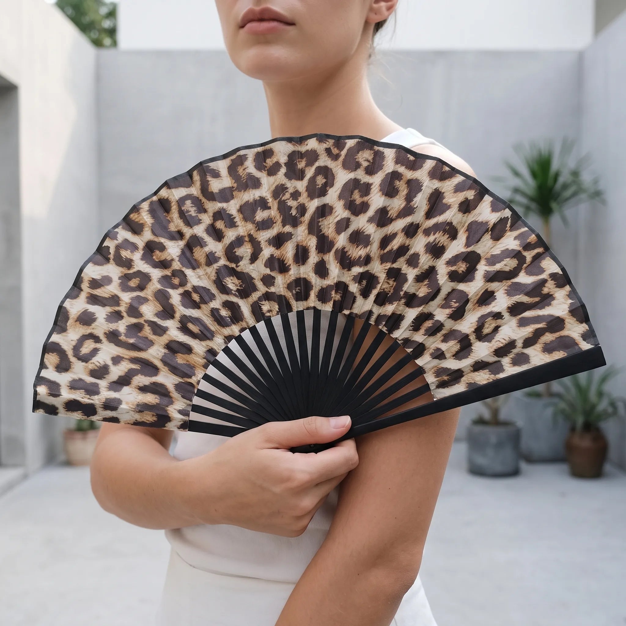 Nordspur | Fannix Leopard Print Hand Folding Fan