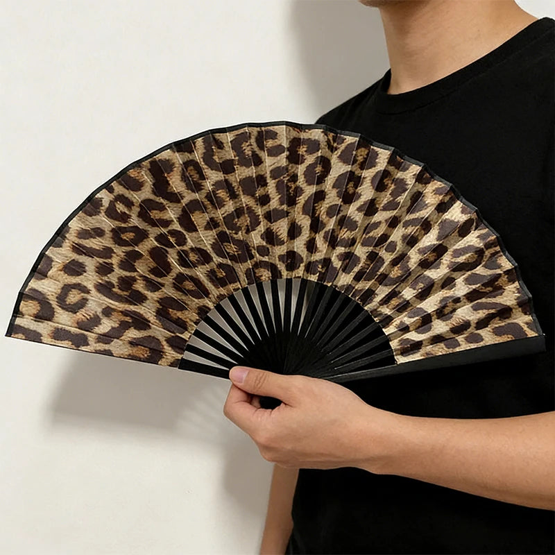 Nordspur | Fannix Leopard Print Hand Folding Fan