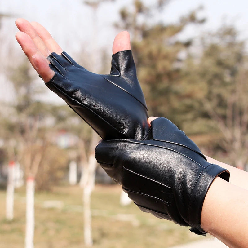 Nordspur | Fingerless PU Leather Gloves