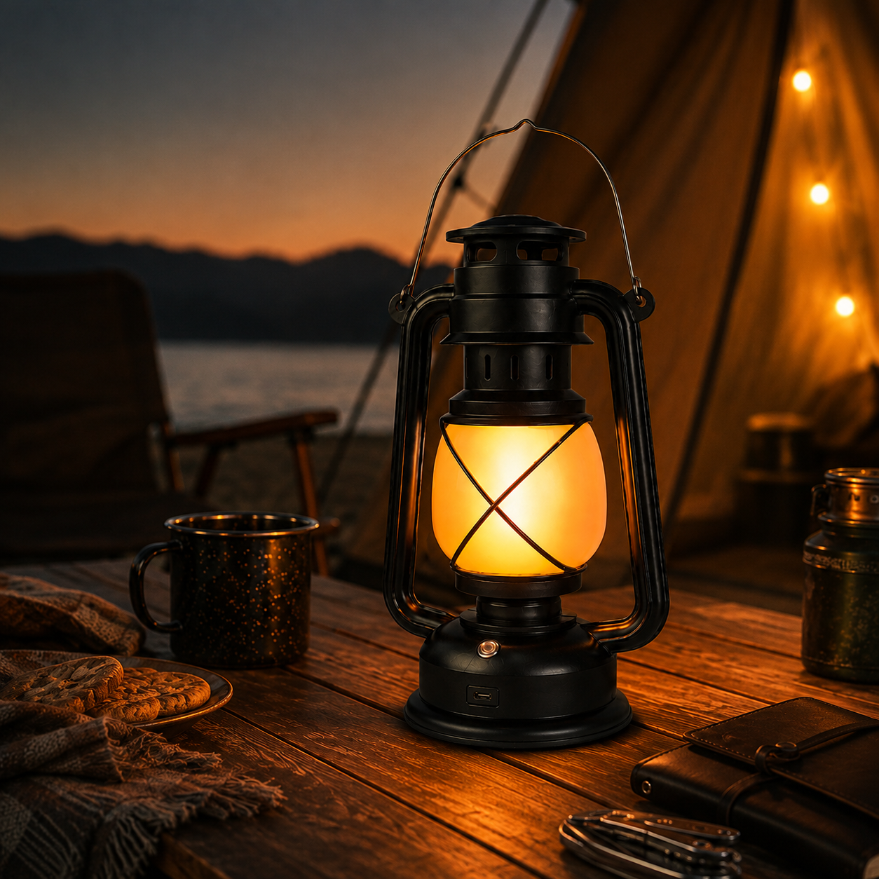 Nordspur | Flambourne Vintage-Style Rechargeable Flame-Effect Lantern