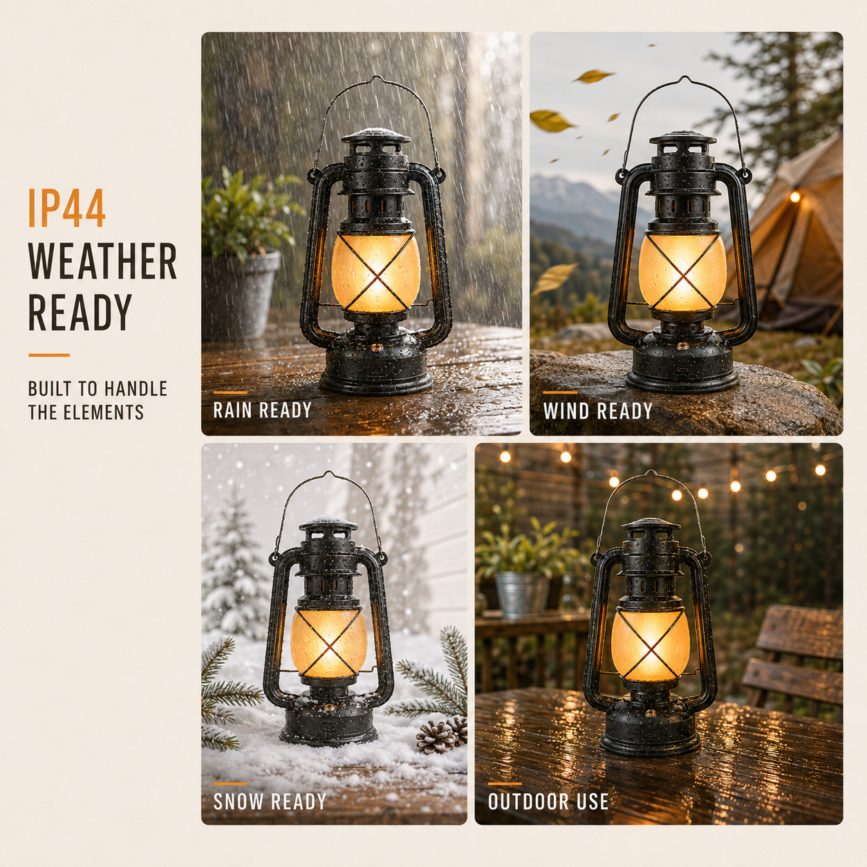 Nordspur | Flambourne Vintage-Style Rechargeable Flame-Effect Lantern