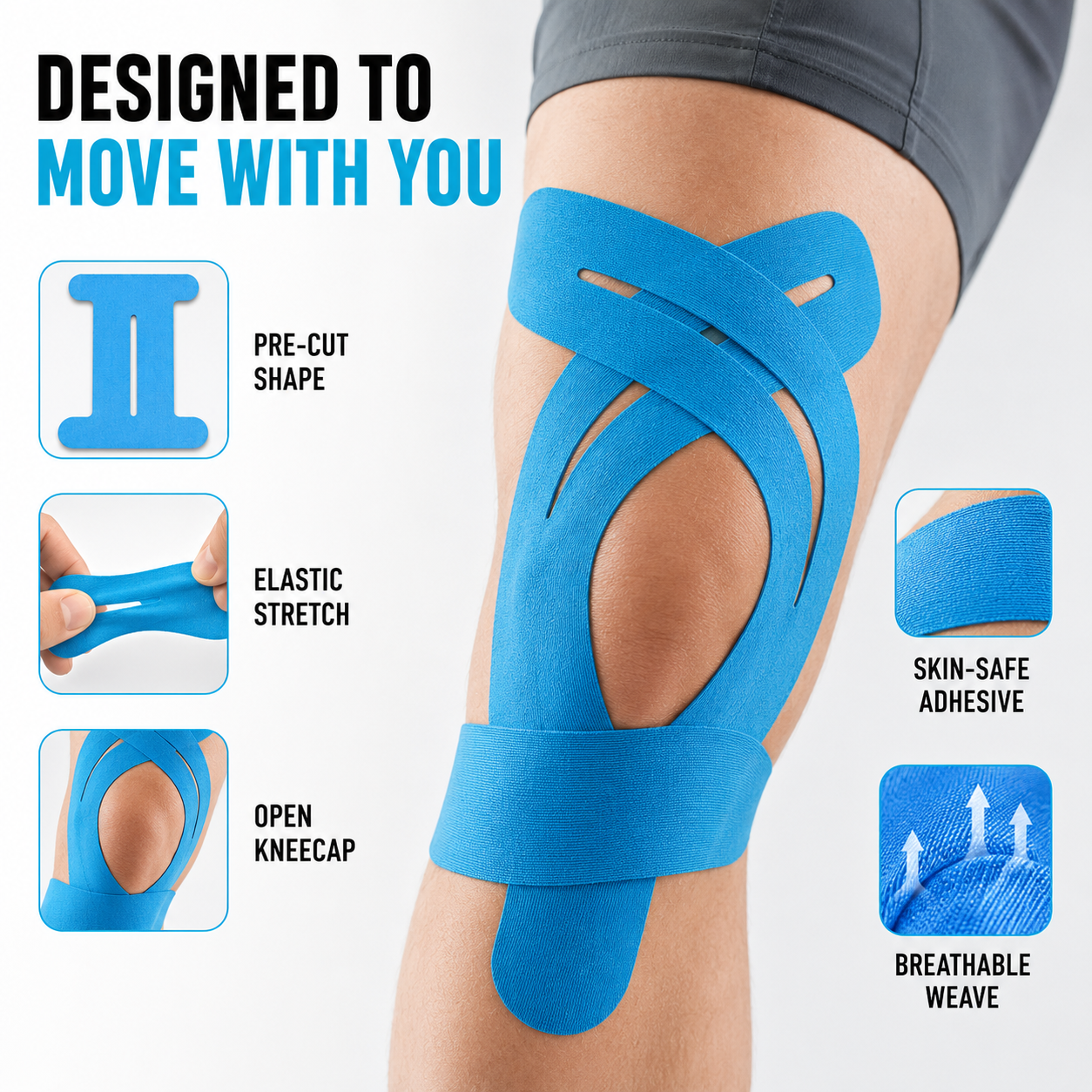 Nordspur | Flexitape Elastic Breathable Kinesiology Knee Tape