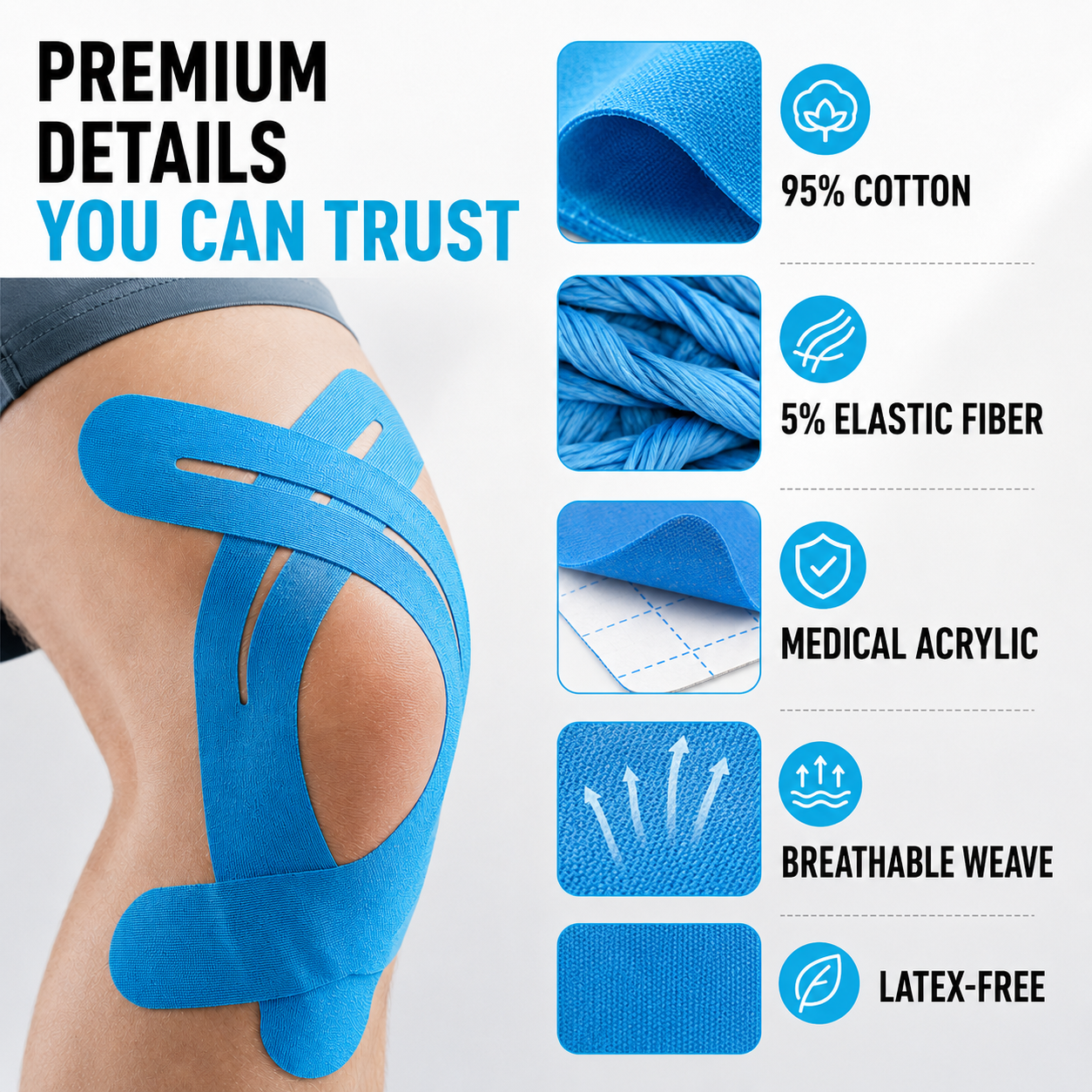 Nordspur | Flexitape Elastic Breathable Kinesiology Knee Tape