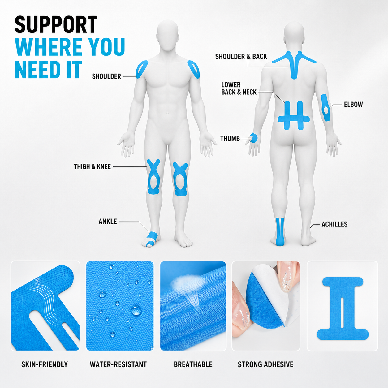 Nordspur | Flexitape Elastic Breathable Kinesiology Knee Tape