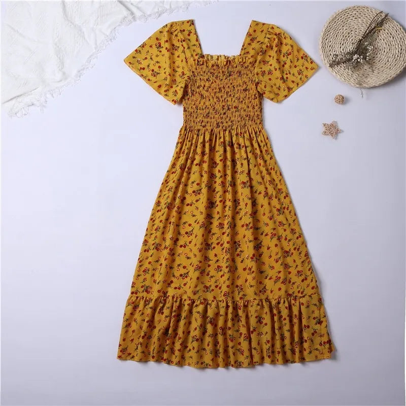 Nordspur | Florette Floral Print Pleated Midi Dress